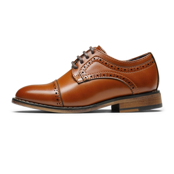 Boys' Dress Shoes with Non-Slip Outsole - BROWN - 2